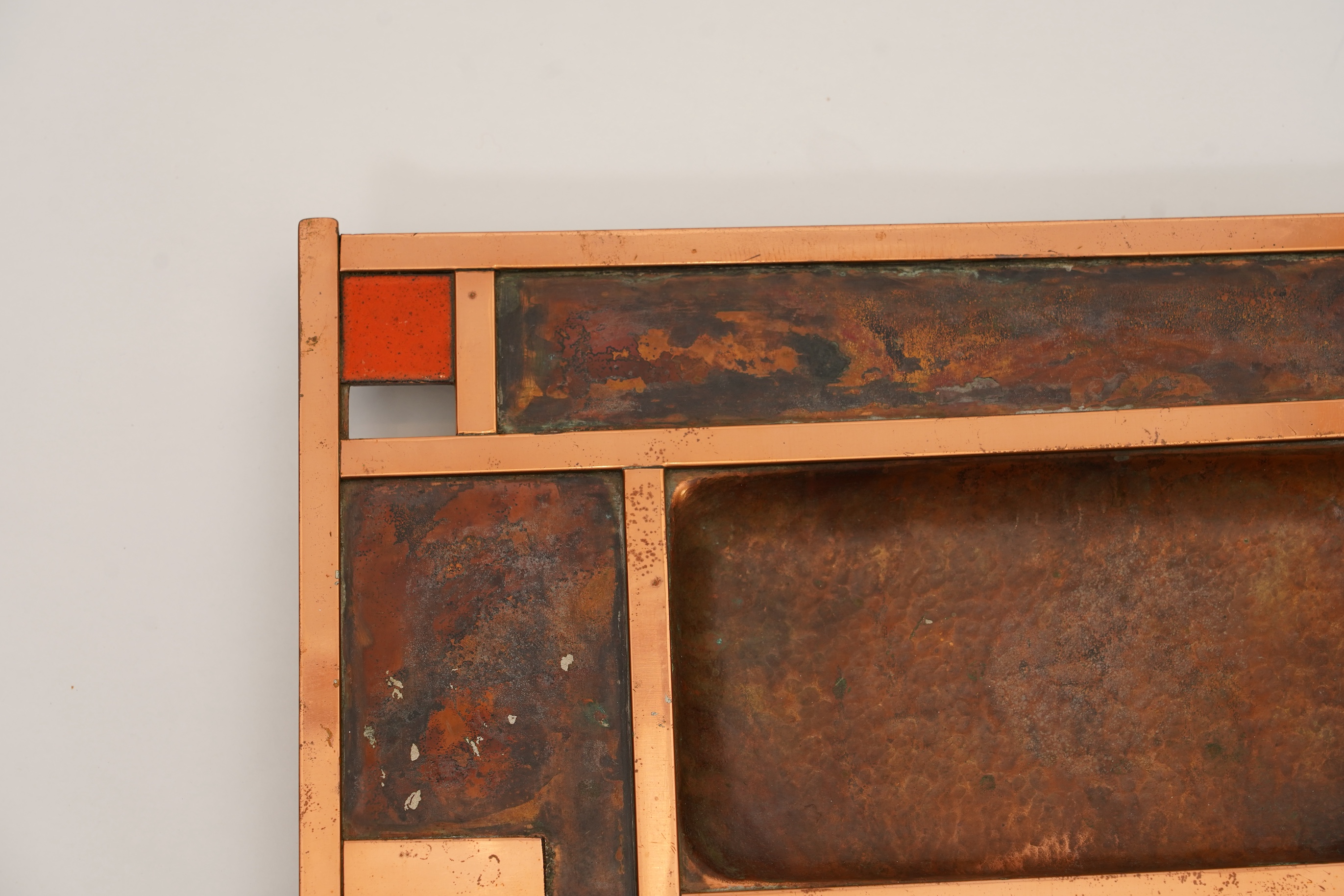 Sam Fanaroff BEM, 1926-2019, An asymmetrical patinated copper dished tray